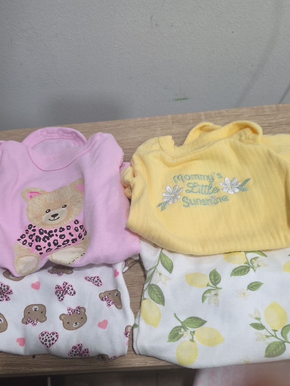 Pink Bear & Yellow 'Mommy's Little Sunshine' Baby Tops - Pink and Yellow